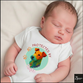 Vibrant Swirl Quilled Fox Terrier dog Portrait Romper