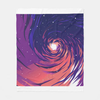 Vibrant Swirling Galaxy with Bright Center Fleece Deken