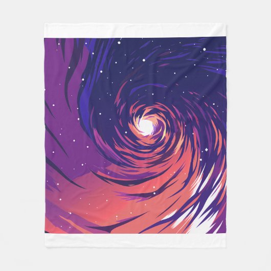 Vibrant Swirling Galaxy with Bright Center Fleece Deken (Voorkant)