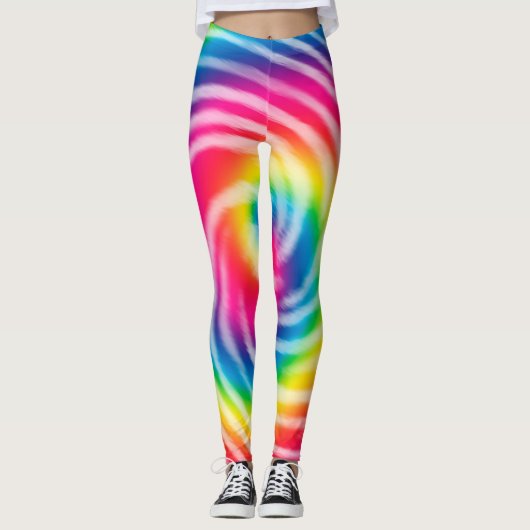 Vibrant Swirling Tie Dye Leggings (Voorkant)
