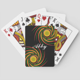 Vibrant Swirls Colorful Abstract Spirals Pokerkaarten