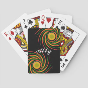 Vibrant Swirls Colorful Abstract Spirals Pokerkaarten