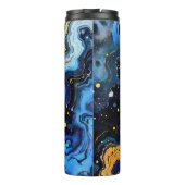 Vibrant Swirls of Blue and Gold 4 Thermosbeker (Achterkant)