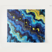 Vibrant Swirls of Blue and Gold 7 Wandkleed (Voorkant (horizontaal))