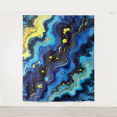 Vibrant Swirls of Blue and Gold 7 Wandkleed (Voorkant)