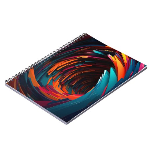 Vibrant Swirly Spiral Tunnel Notitieboek (Linkerzijde)