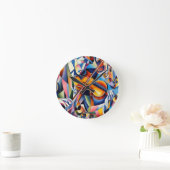 Vibrant Symphony: Abstract Violinist Art Ronde Klok (Huis)