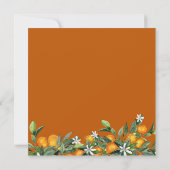 Vibrant Tangerine Citrus met waterverf bruiloft Kaart (Achterkant)