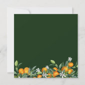 Vibrant Tangerine Citrus met waterverf bruiloft Kaart (Achterkant)