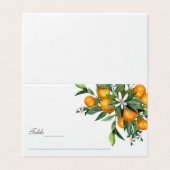 Vibrant Tangerine Citrus Oranje Blossom Weddenscha Visitekaartje (Buitenkant ongevouwen)