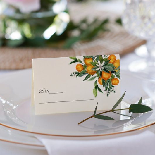 Vibrant Tangerine Citrus Oranje Blossom Weddenscha Visitekaartje