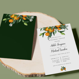 Vibrant Tangerine Oranje Citrus Rehearsal Dinner Kaart