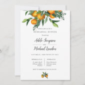 Vibrant Tangerine Oranje Citrus Rehearsal Dinner Kaart (Voorkant)