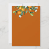 Vibrant Tangerine Oranje Citrus Rehearsal Dinner Kaart (Achterkant)