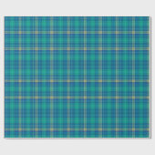 Vibrant Teal and Mariner Plaid Cadeaupapier (Vlak)