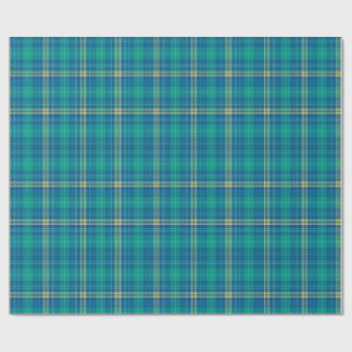 Vibrant Teal and Mariner Plaid Cadeaupapier