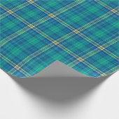 Vibrant Teal and Mariner Plaid Cadeaupapier (Hoek)