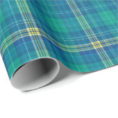 Vibrant Teal and Mariner Plaid Cadeaupapier (Rol Hoek)