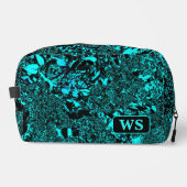 Vibrant Teal Monogram Toiletry Bag  Toilettasje (Voorkant)