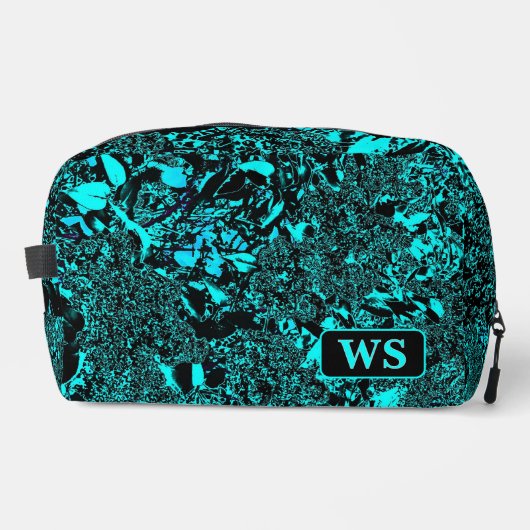 Vibrant Teal Monogram Toiletry Bag  Toilettasje (Voorkant)
