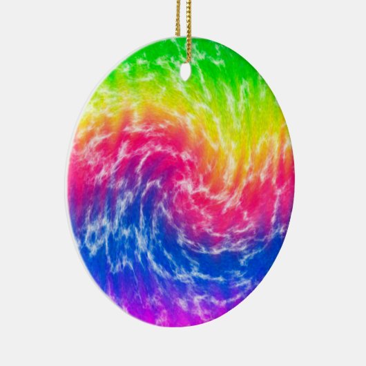 Vibrant Tie Dye kerstversiering Keramisch Ornament (Rechts)