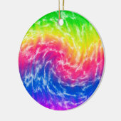 Vibrant Tie Dye kerstversiering Keramisch Ornament (Links)