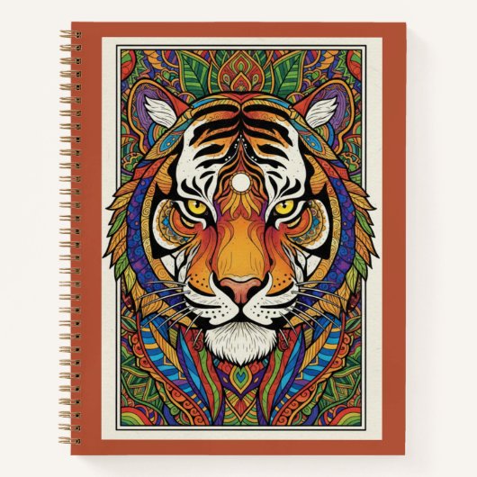 Vibrant Tiger Zentangle Art Nooracle Journal Notitieboek (Voorkant)