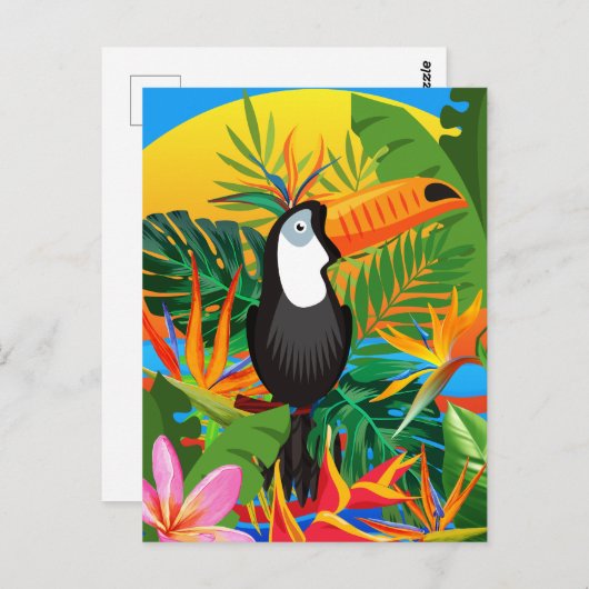 Vibrant Toucan Tropical Rainforest Briefkaart (Voorkant / Achterkant)
