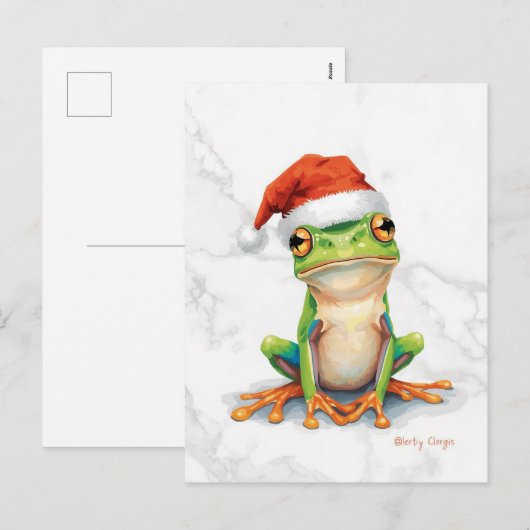 Vibrant Tree Frog Christmas Feestdagenkaart (Voorkant / Achterkant)