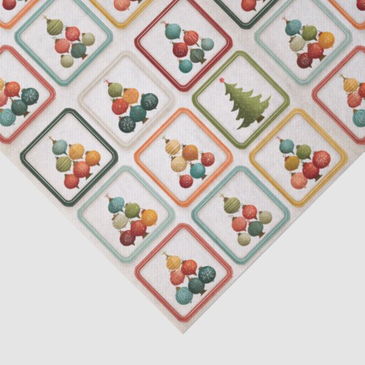 Vibrant Tree Grid for Christmas Cheer Tissuepapier (Detail)
