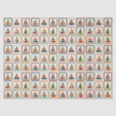 Vibrant Tree Grid for Christmas Cheer Tissuepapier (Voorkant)