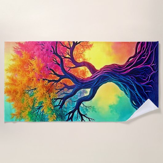 Vibrant Tree of Life: Roots of Hope Design Strandlaken (Voorkant)