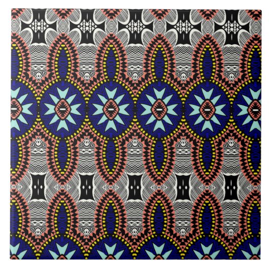 Vibrant tribaal patroon tegeltje (Voorkant)