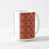 Vibrant Tribal Fusion Geometric Symmetry Pattern Koffiemok (Voorkant rechts)