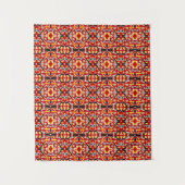 Vibrant Tribal Fusion Geometric Symmetry Pattern Wandkleed (Voorkant)