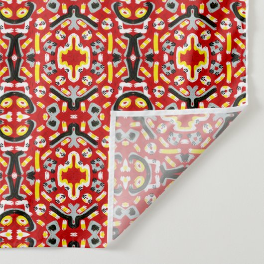 Vibrant Tribal Fusion Geometric Symmetry Pattern Wandkleed (Detail)