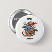 Vibrant Tribal Lizard Totem, op maat Ronde Button 5,7 Cm (Voorkant /achterkant)