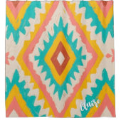 Vibrant Tribe, Bold Geometric Boho Pattern Douchegordijn (Voorkant)
