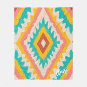 Vibrant Tribe, Bold Geometric Boho Pattern Fleece Deken (Voorkant)