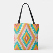 Vibrant Tribe, Bold Geometric Boho Pattern Tote Bag (Achterkant)