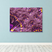 Vibrant Trippy Paars Yellow Groovy Fractal Art Canvas Afdruk (Insitu (Houten vloer))