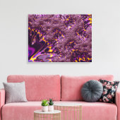Vibrant Trippy Paars Yellow Groovy Fractal Art Canvas Afdruk (Insitu (Woonkamer))