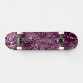 Vibrant Trippy Paars Yellow Groovy Fractal Art Persoonlijk Skateboard (Horizontaal)