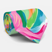 Vibrant Tropical Abstract  Stropdas (Opgerold)