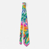 Vibrant Tropical Abstract  Stropdas (Achterkant)