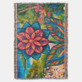 Vibrant Tropical Fantasy Flower in Paradise Deken (Voorkant Verticaal)