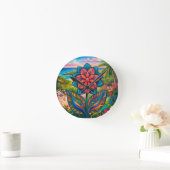 Vibrant Tropical Fantasy Flower in Paradise Ronde Klok (Huis)