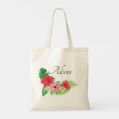 Vibrant Tropical Floral Bridesmaid Weddenschap Tote Bag (Achterkant)