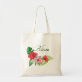 Vibrant Tropical Floral Bridesmaid Weddenschap Tote Bag (Voorkant)