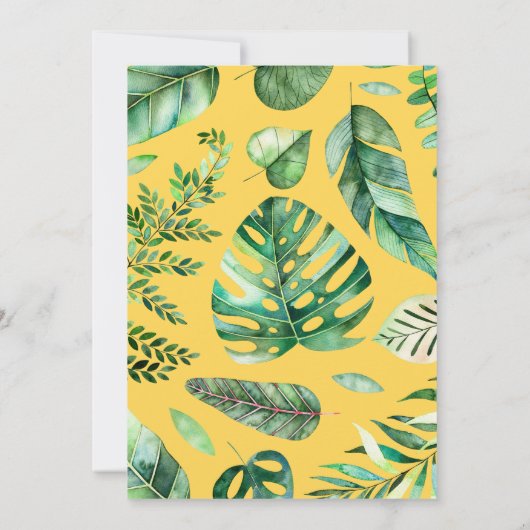 Vibrant Tropical Foliage Weddenschap Kaart (Achterkant)